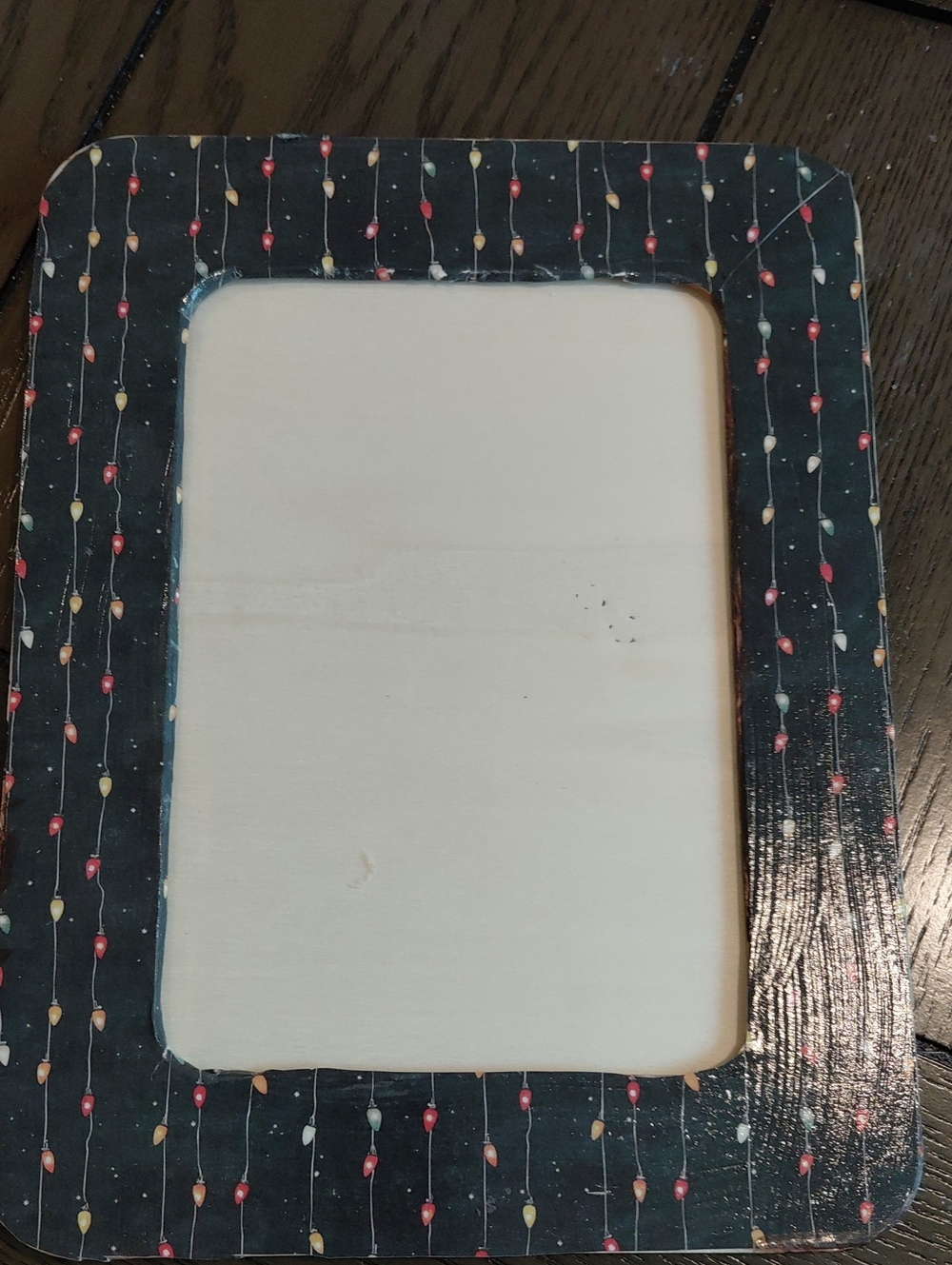 Black Festive String Light Pattern Photo Frame - Unbranded 5x7. Decoupaged